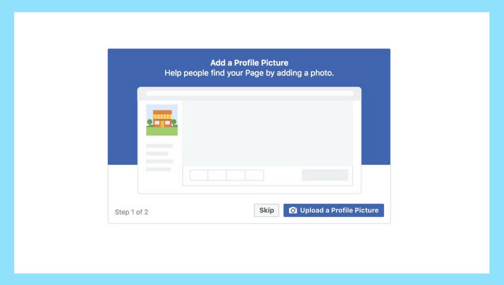 Finish creating your facebook business page