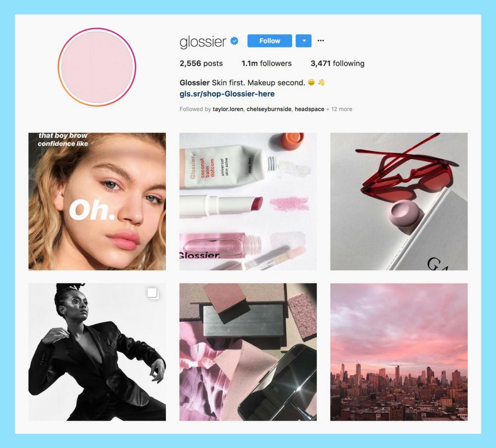 curated content example by glossier