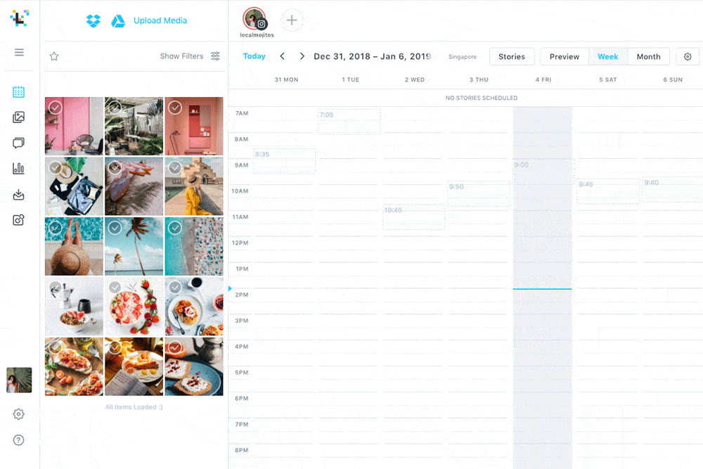 Schedule Instagram stories
